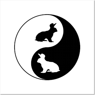 Yin Yang Rabbits Posters and Art